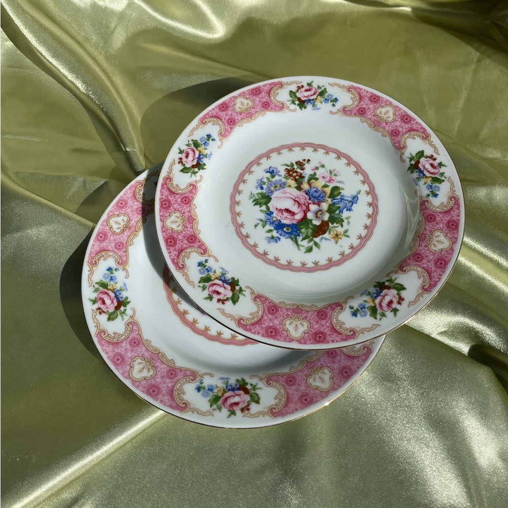 Antique floral china plates
